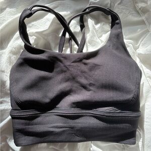 Lululemon Women's Ribbed Black Sports Bra